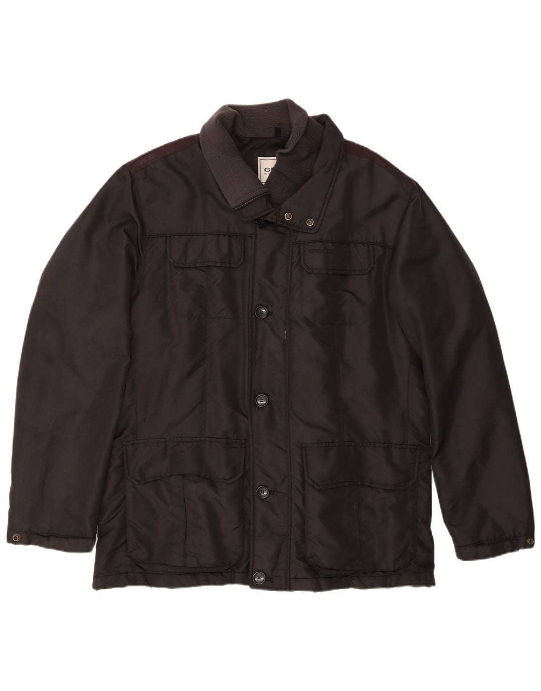 Geox Hombre Respira Chaqueta Acolchada UK 44 2XL Poliamida Negra