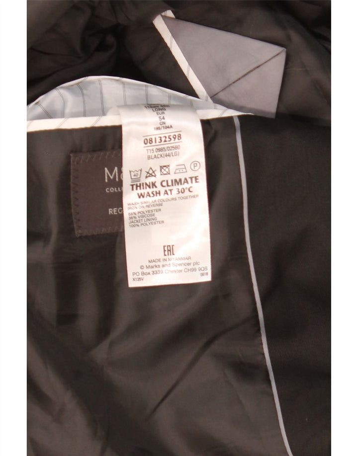 Marks & Spencer Chaqueta tipo blazer con 2 botones para hombre UK 44 XL Poliéster negro