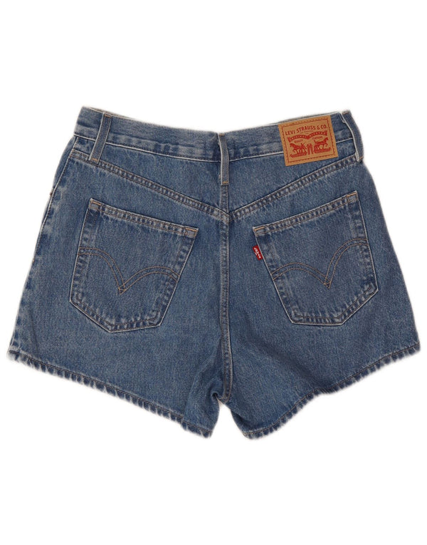 Levi's Mujer Mom Pantalones Cortos De Mezclilla De Cintura Alta W28 Algodón Azul Medio