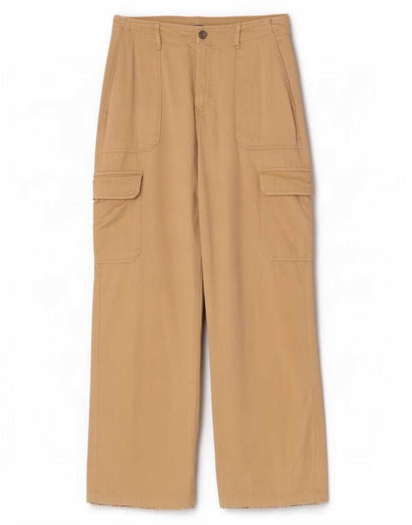 Zara Mujer Pantalón Cargo Holgado EU 46 XL W36 L31 Beige