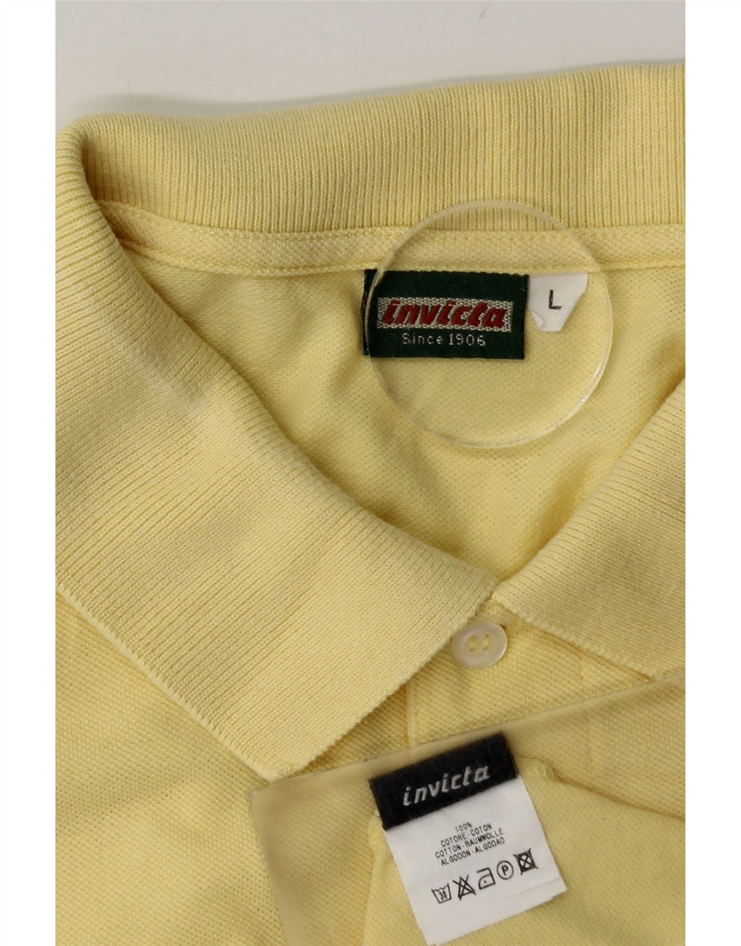 Polo Invicta Hombre Grande Algodón Amarillo