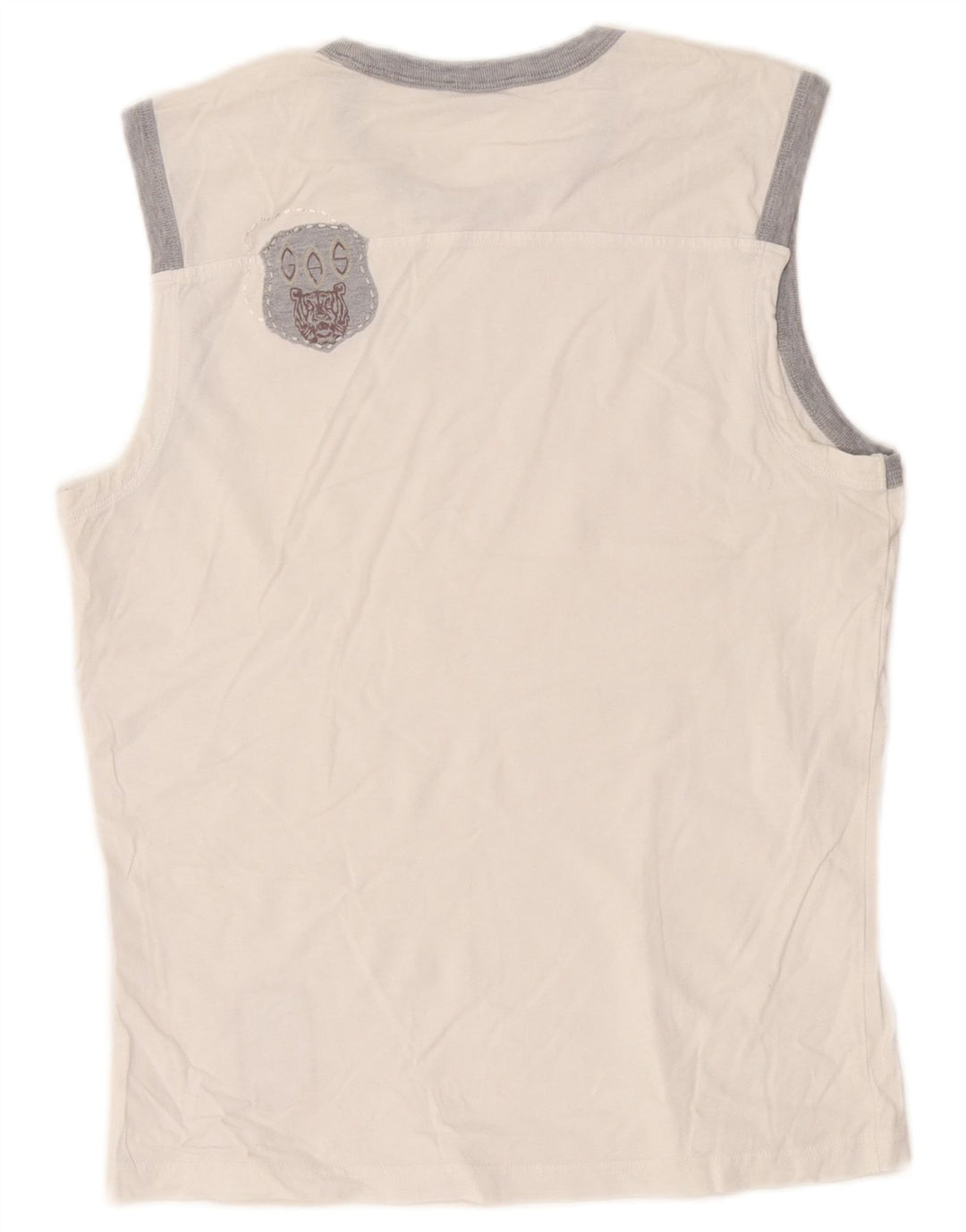 Gas Hombre Camiseta Sin Mangas Grande Color Blanco