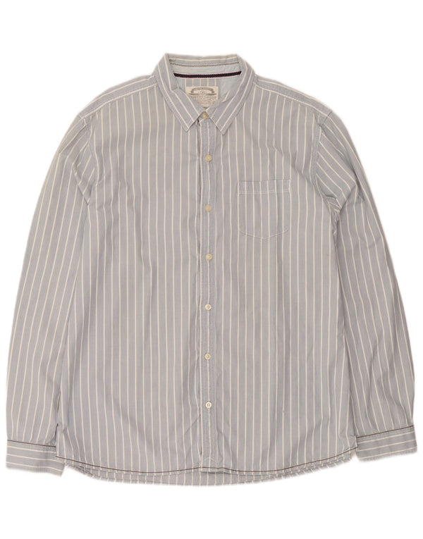 Camisa de corte clásico para hombre de White Stuff, talla 2XL, de algodón a rayas azules
