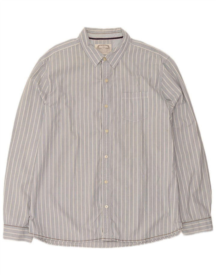 Camisa de corte clásico para hombre de White Stuff, talla 2XL, de algodón a rayas azules