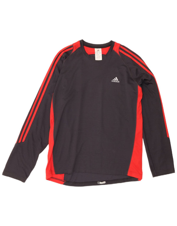 Adidas Hombre Top Manga Larga XL Gris Colorblock Poliéster