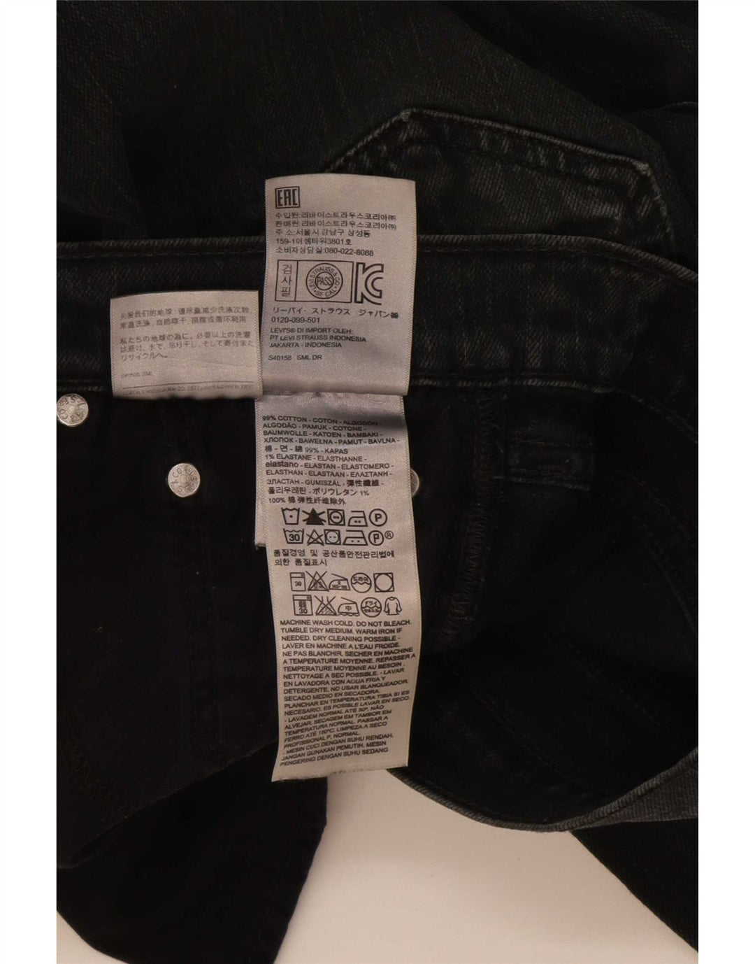 Levi's Vaqueros ajustados para hombre W30 L30 Algodón negro