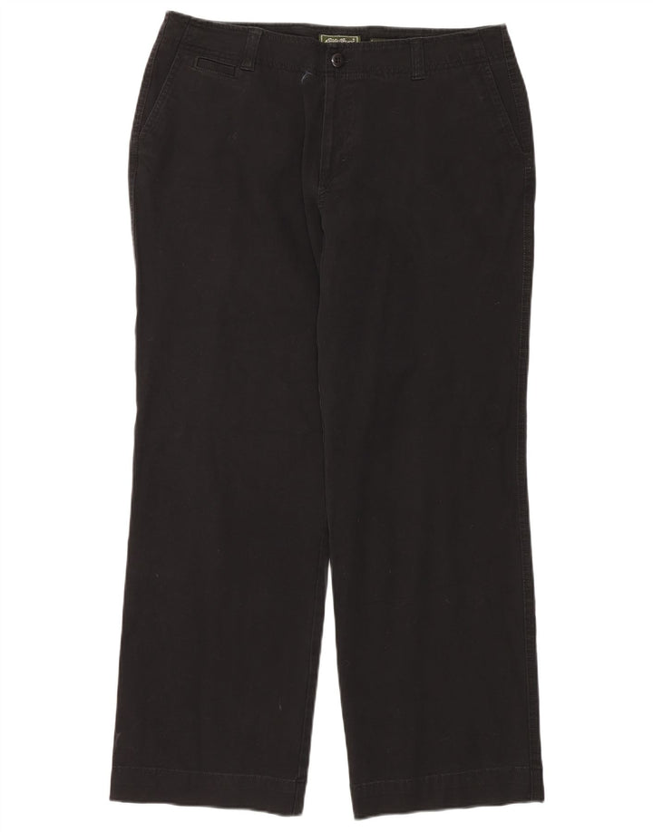 EDDIE BAUER Pantalón chino recto para mujer IT 46 Large W34 L30 Negro