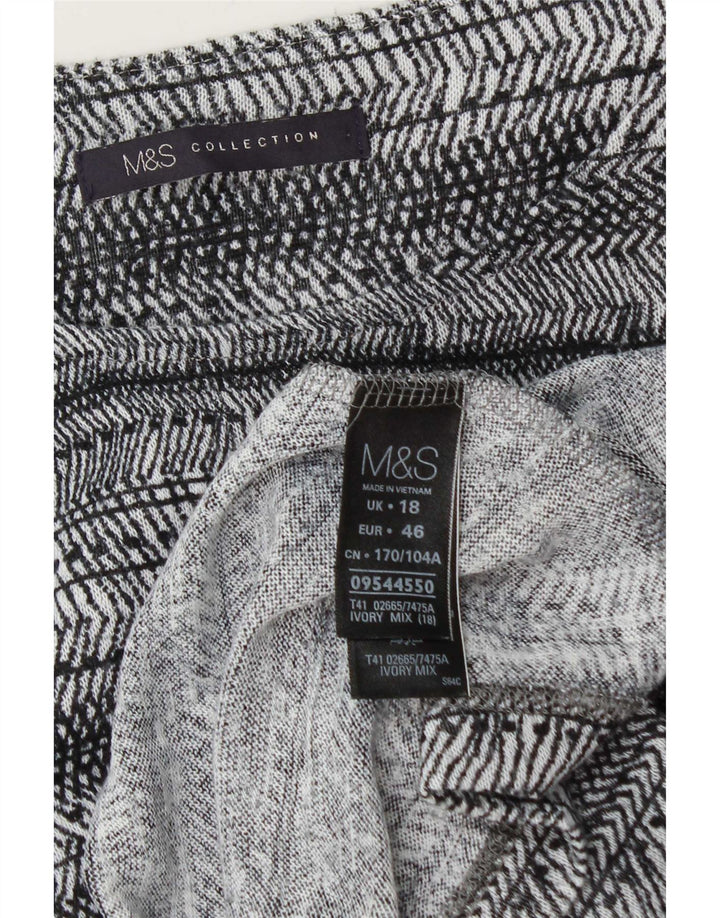 Marks & Spencer Top extragrande para mujer, manga 3/4, UK 40 XL, rayas grises