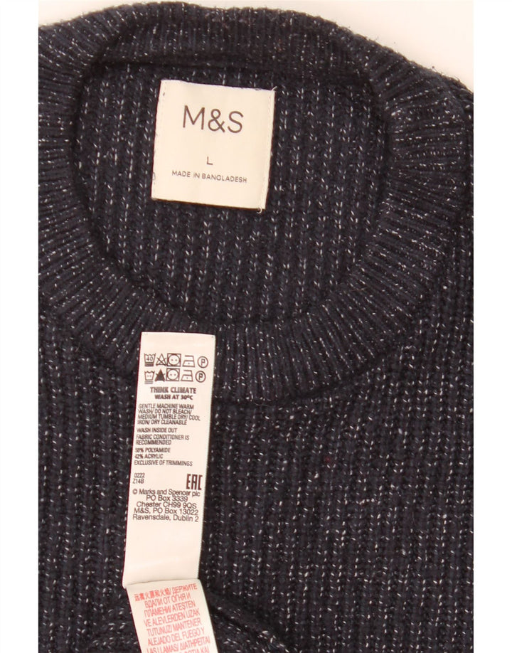 Marks & Spencer - Jersey de cuello redondo para hombre, talla grande, color azul marino