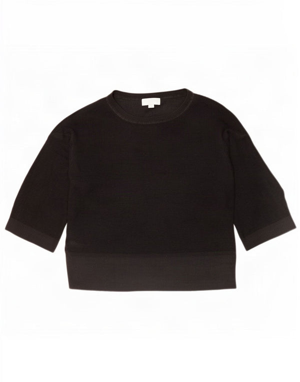 The White Company Suéter tipo jersey para mujer con manga 3/4 y cuello barco UK 8 Small Bla