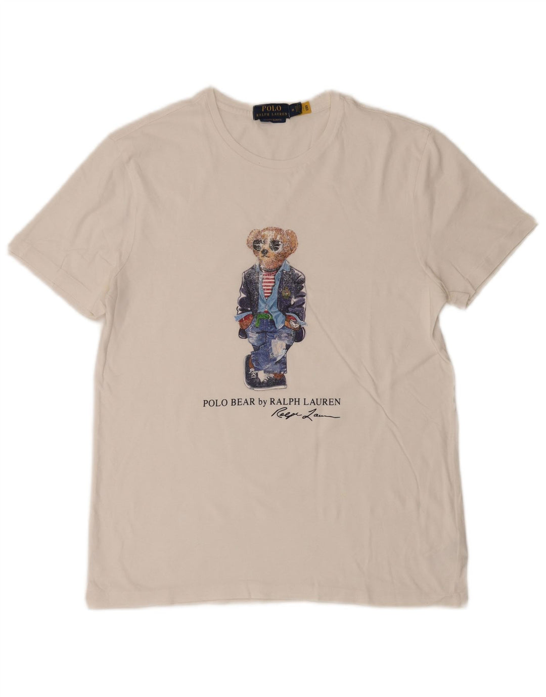 POLO RALPH LAUREN Camiseta gráfica ajustada para hombre Top Algodón blanco mediano