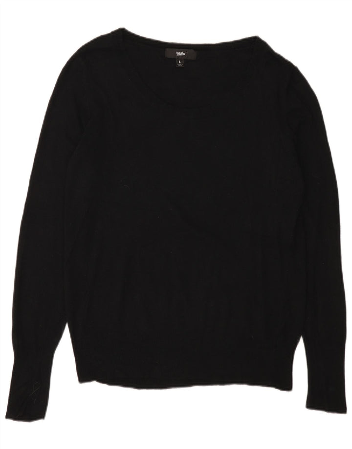 MOSSIMO Suéter tipo jersey para mujer con cuello barco UK 44 Large Nylon negro