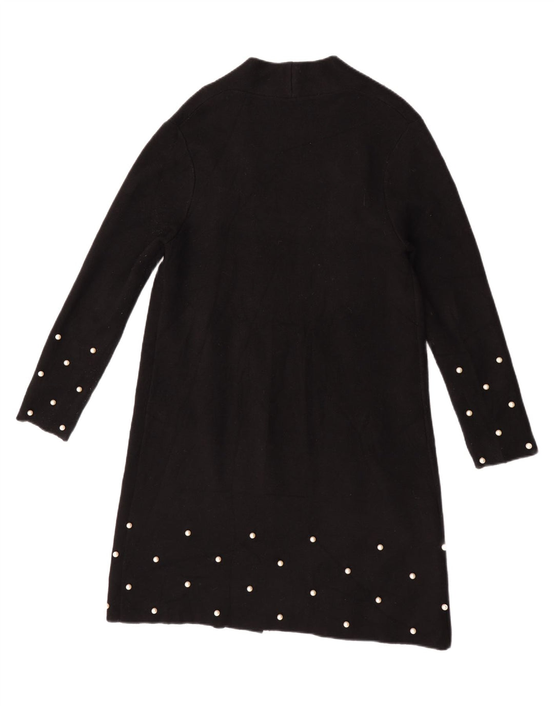 Zara Mujer Longline Open Cardigan Suéter UK 10 Small Negro