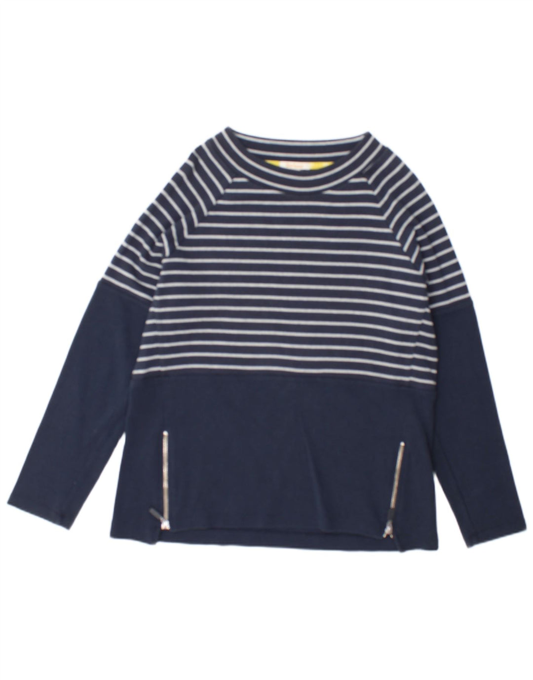 Barbour Mujer Top Manga Larga UK 40 Medio Azul Marino Rayas Algodón