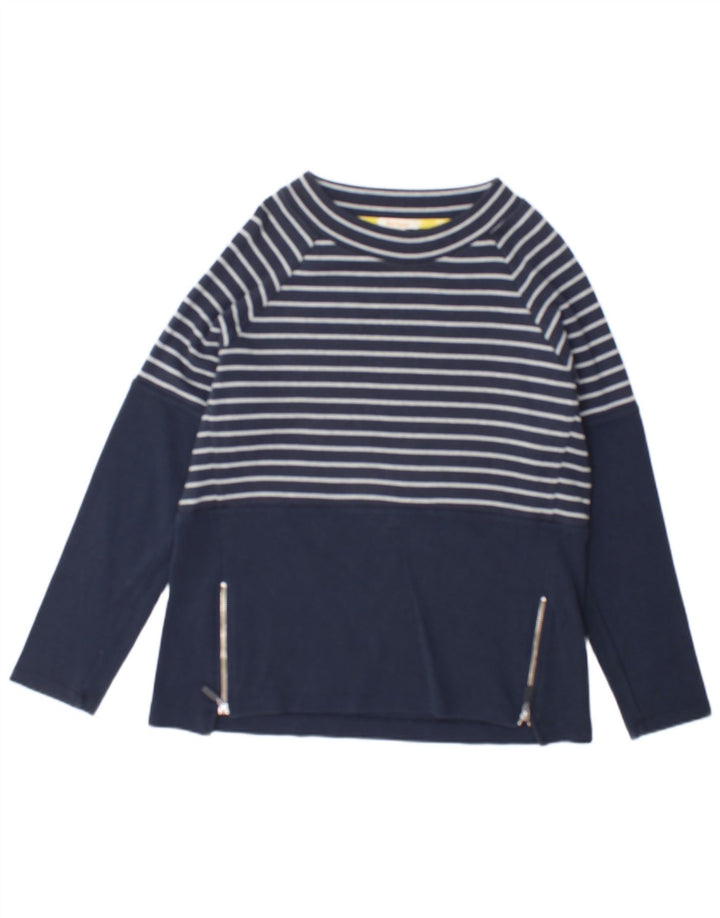 Barbour Mujer Top Manga Larga UK 40 Medio Azul Marino Rayas Algodón