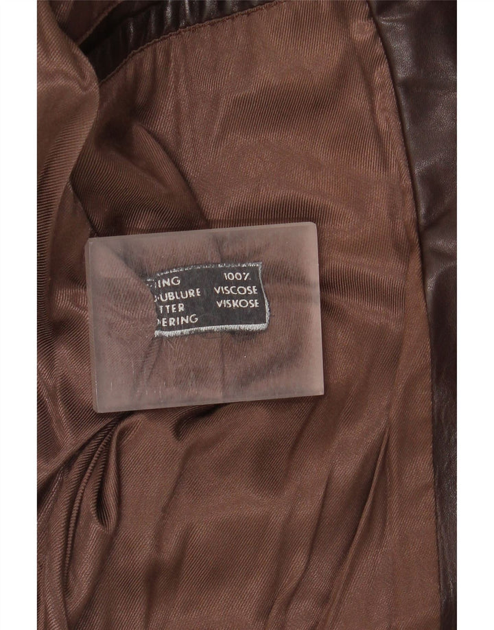 Vintage hombres chaqueta de cuero Reino Unido 36 pequeño marrón