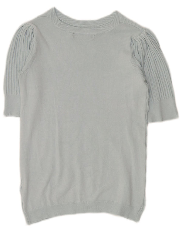 Marks & Spencer Suéter Corto con Cuello Redondo para Mujer UK 10 Small Blue