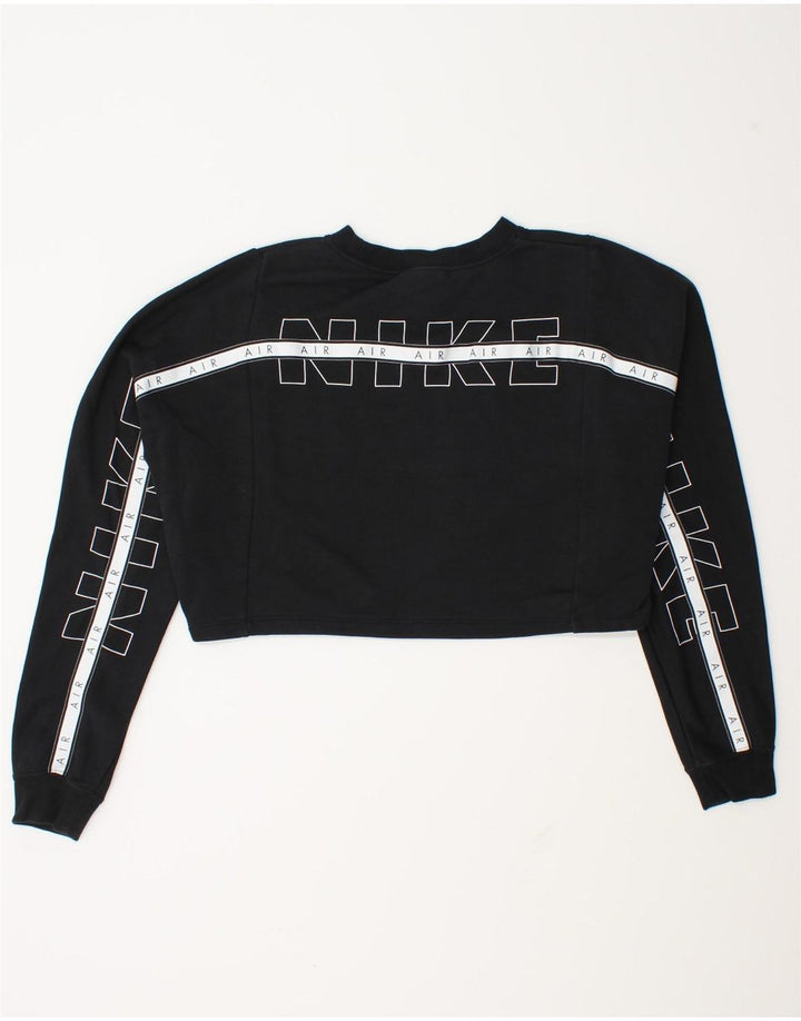Nike - Sudadera extragrande con estampado gráfico para mujer, talla 40, talla M, color negro