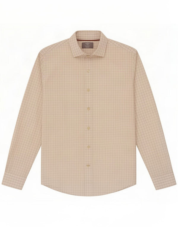 Dockers Camisa Entallada De Algodón A Cuadros Blanco Mediano Hombre