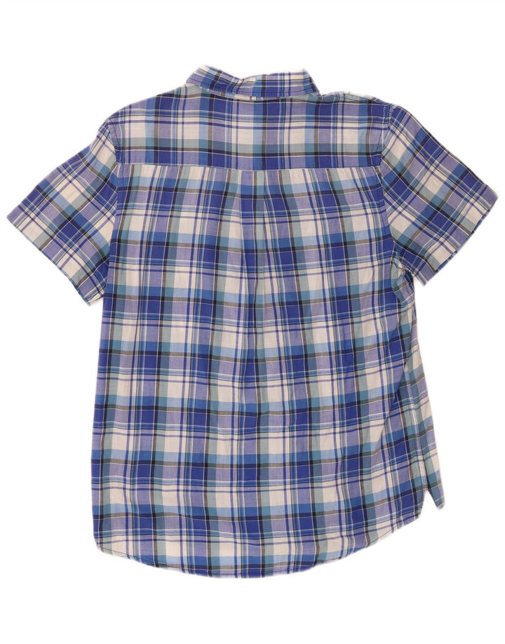 Camisa Lee de manga corta y corte regular para mujer, talla 44, color azul medio a cuadros
