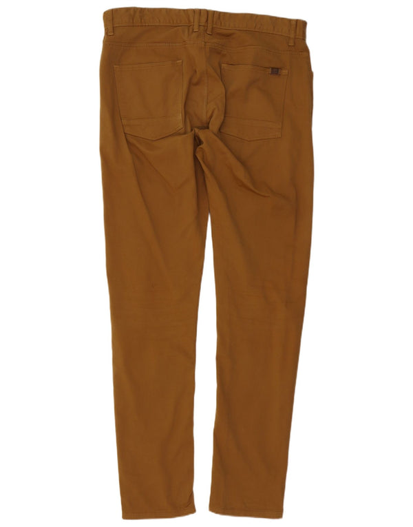 Zara Hombre Pantalones Casuales Pitillo EU 46 XL W36 L32 Algodón Marrón