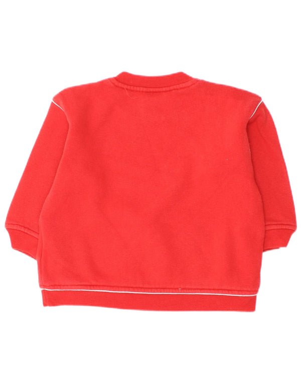 Adidas - Sudadera con cuello y botones para bebé, niño, 9-12 meses, color rojo