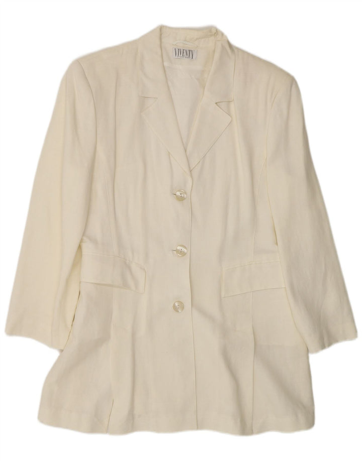 Viventy Chaqueta tipo blazer larga con 3 botones para mujer EU 40 Medium Off White