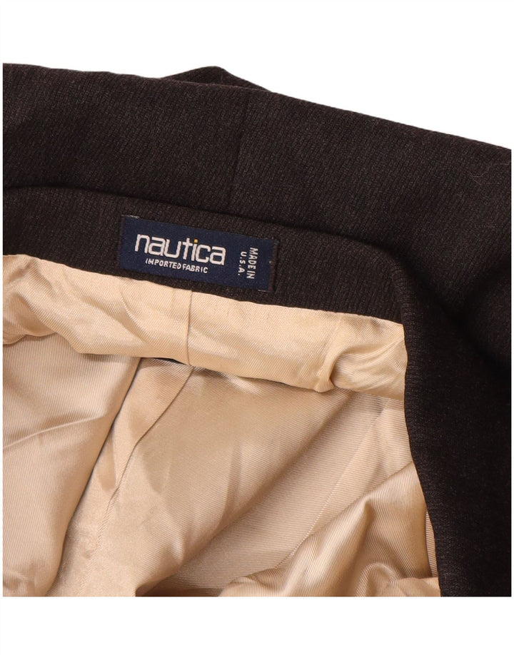 NAUTICA Chaqueta tipo blazer de 3 botones para hombre UK 38 Lana gris medio