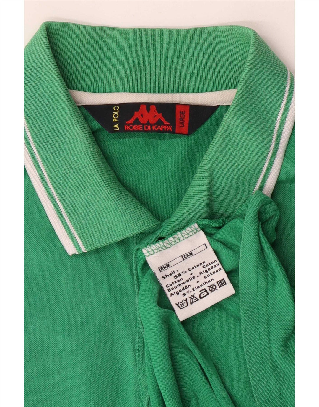 Polo Kappa Hombre De Algodón A Rayas Verde Grande