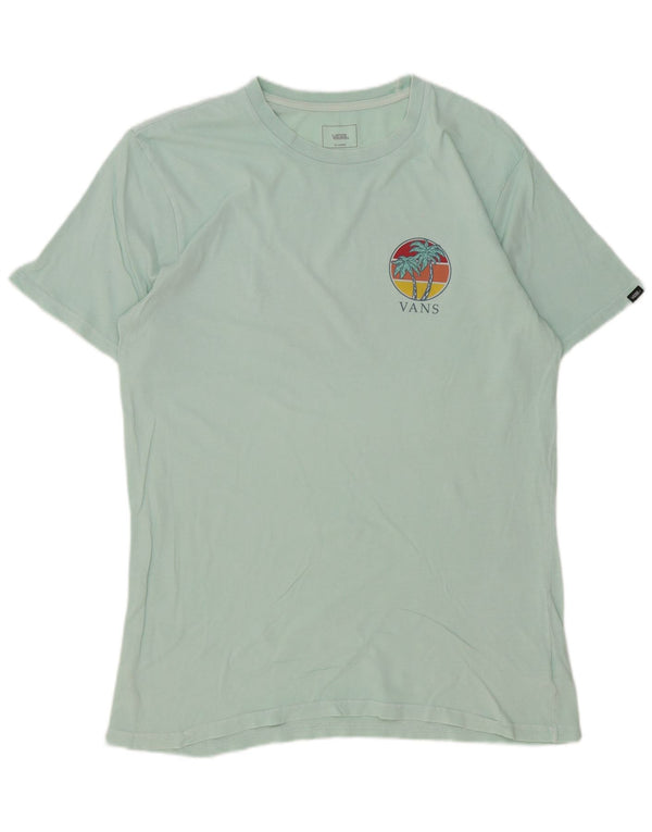Vans Hombre Camiseta Gráfica Top XL Turquesa Algodón