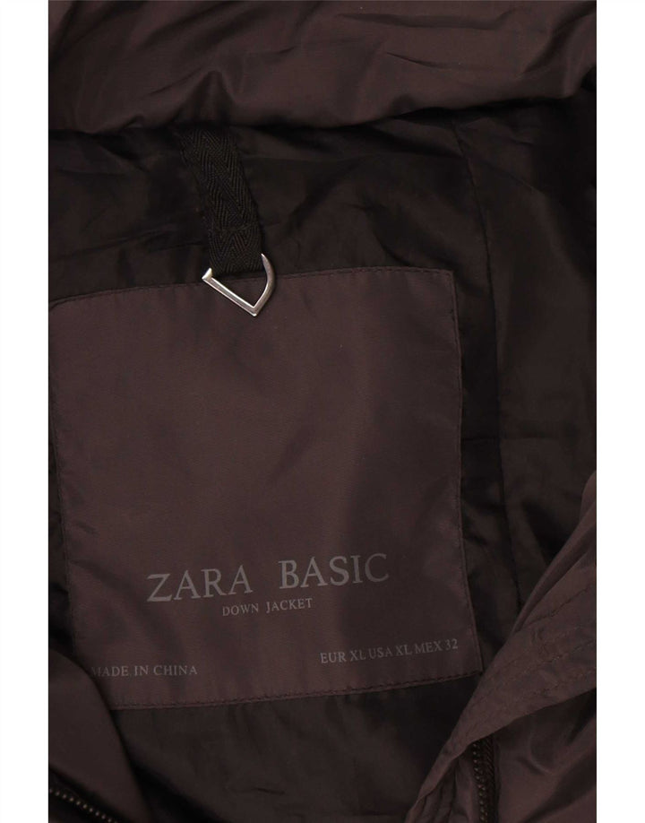 Zara Mujer Chaqueta Acolchada ES 40 XL Poliéster Negro