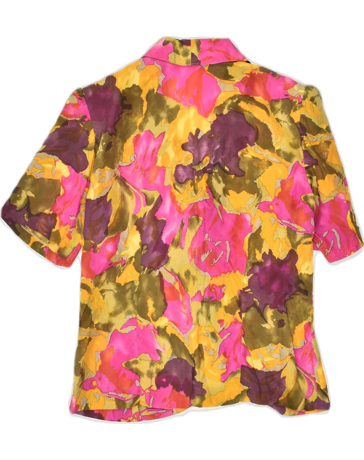 VINTAGE Womens Short Sleeve 4 Button Blazer Jacket UK 8 Small Yellow Vintage Vintage and Second-Hand Vintage from Messina Hembry 