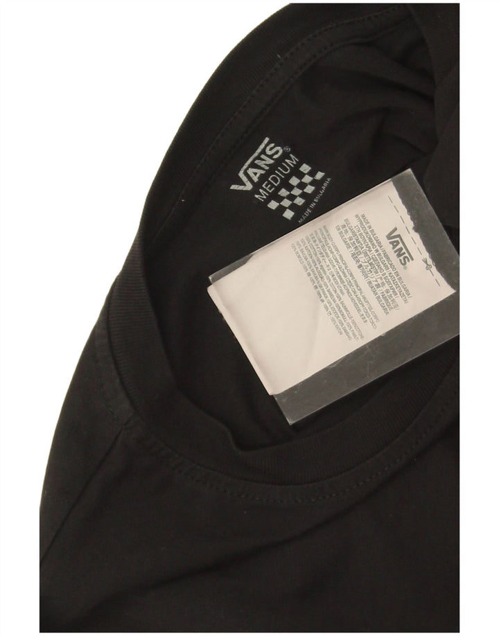 Vans Top corto con gráfico para mujer, manga larga, UK 44, algodón negro mediano