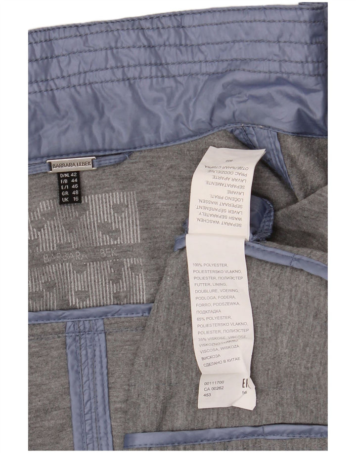 Barbara Lebek Chaqueta Bomber para Mujer UK 46 Poliéster Azul Grande