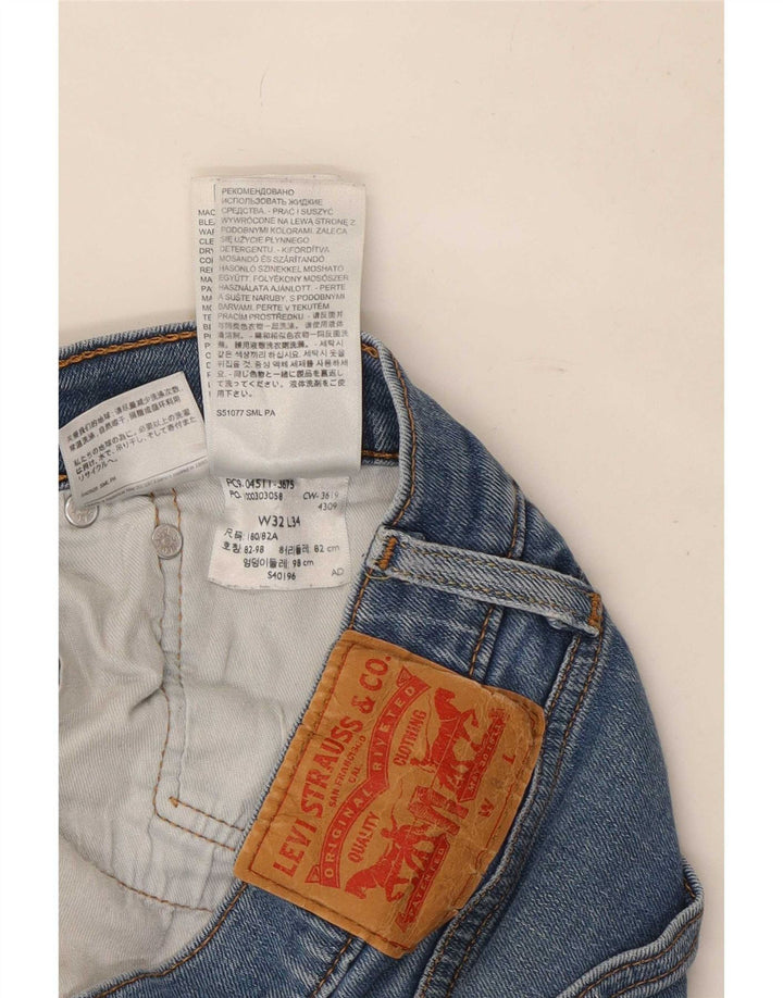 Levi's Hombre 511 Slim Jeans W32 L34 Algodón Azul