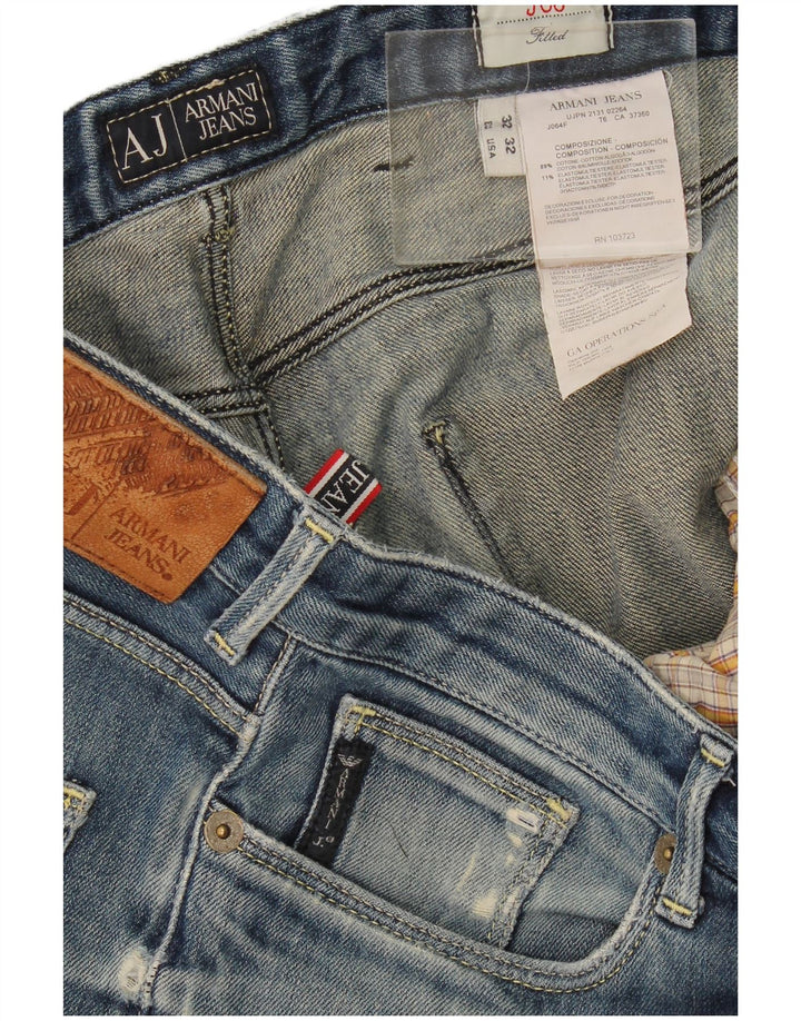 Jeans Armani Mujer Ajustados Desgastados Slim W32 L32 Algodón Azul