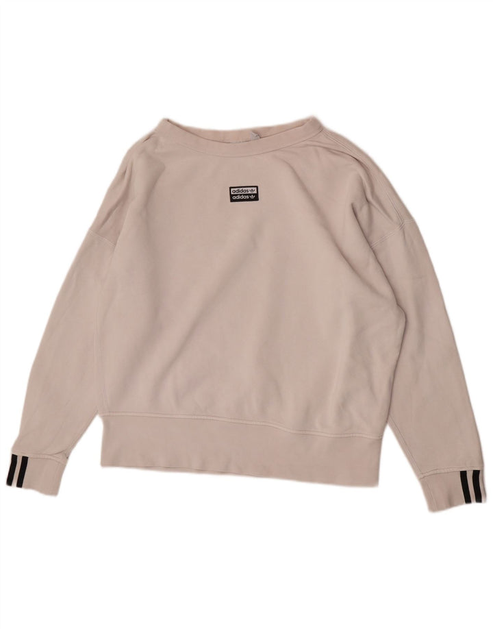Adidas - Sudadera extragrande para mujer, talla 10, algodón blanco pequeño