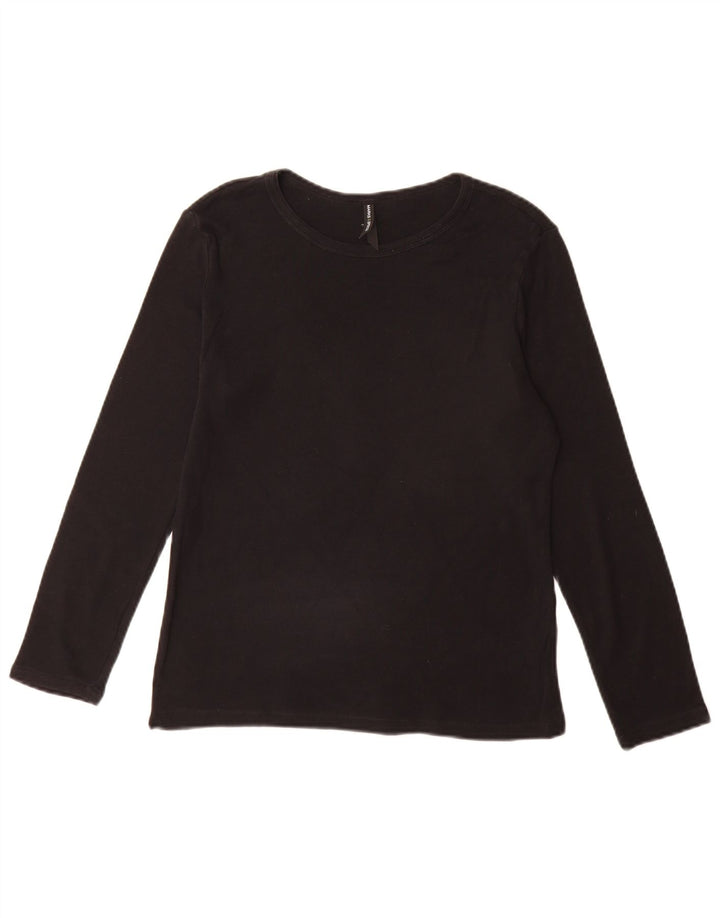 Marks & Spencer Top para mujer de manga larga UK 44 Mediano Algodón negro