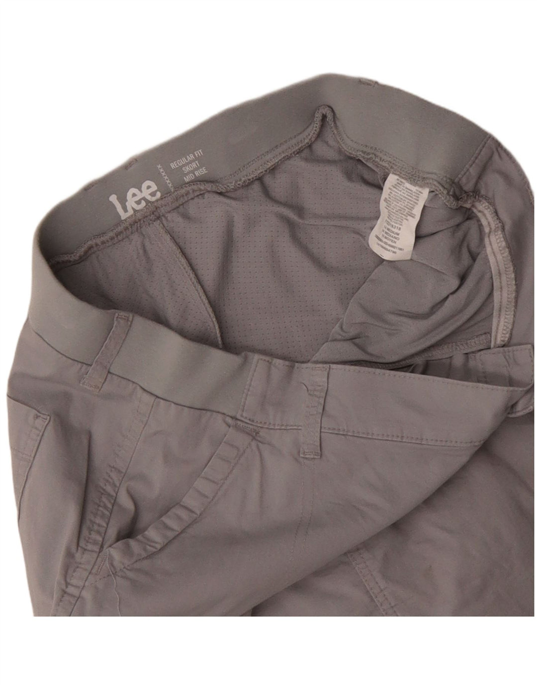 LEE Falda pantalón para mujer, ajuste regular, falda cargo de talle medio, US 14 XL W36, algodón gris