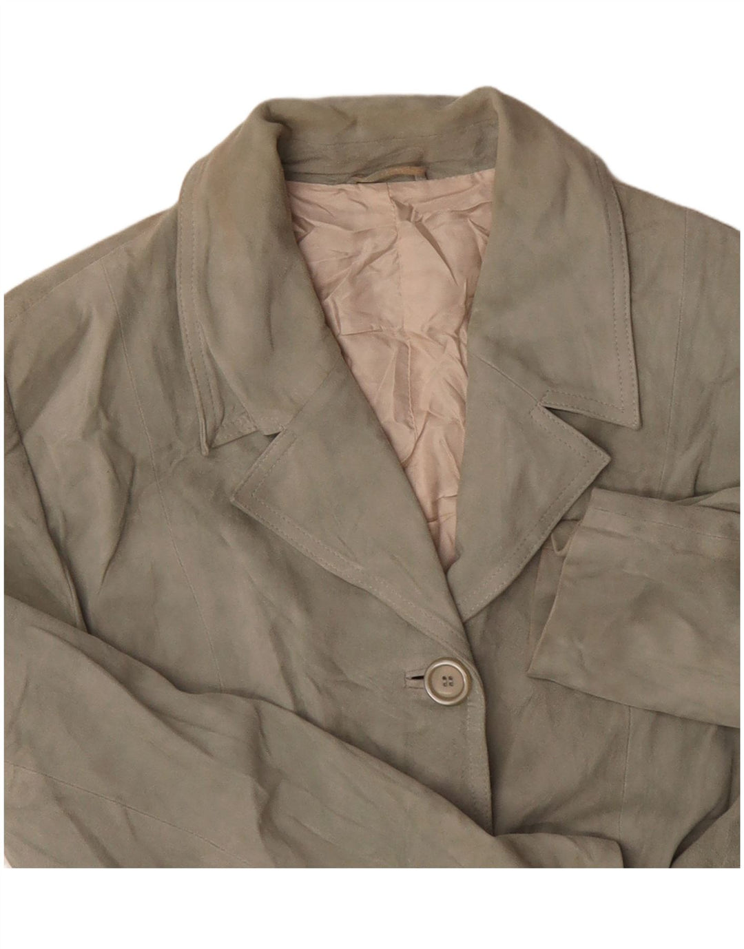 Pollini Chaqueta Blazer de Ante con 3 Botones para Mujer UK 40 Verde Medio