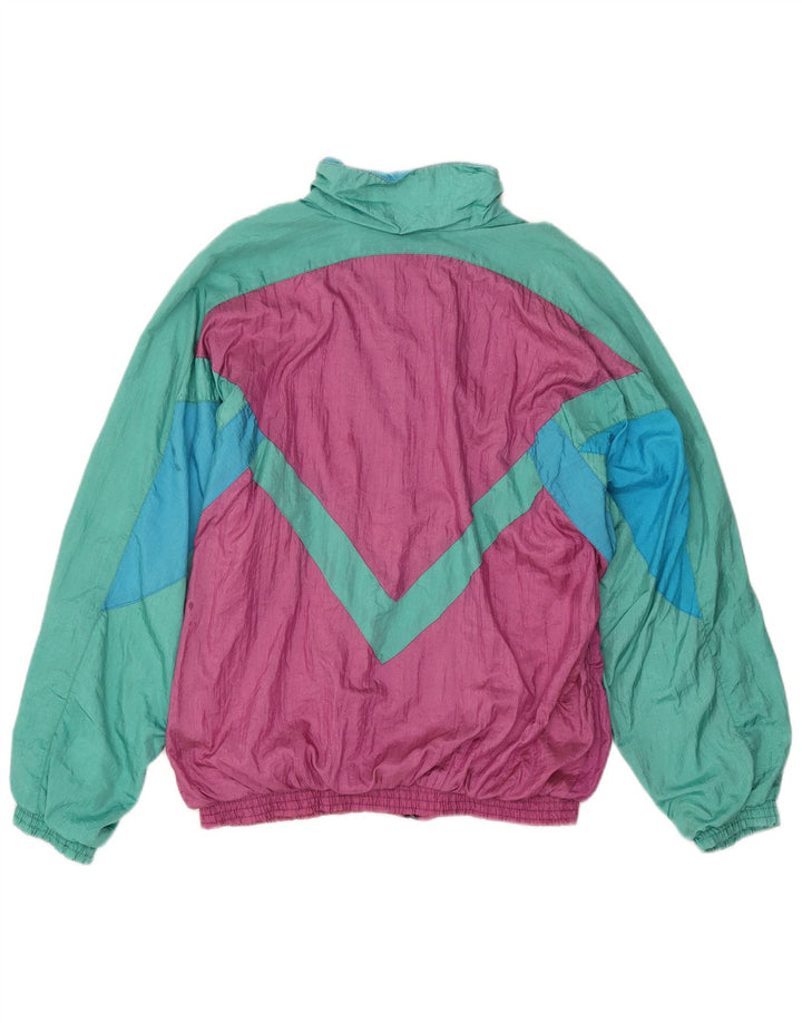 Vintage hombres chándal chaqueta superior XL rosa colorblock
