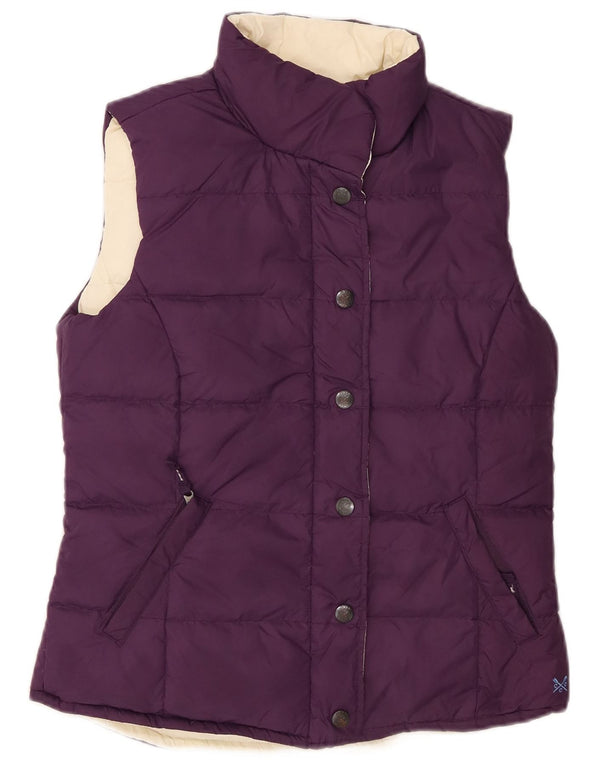 Crew Clothing Chaleco acolchado reversible para mujer UK 40 Small Púrpura Colorblock