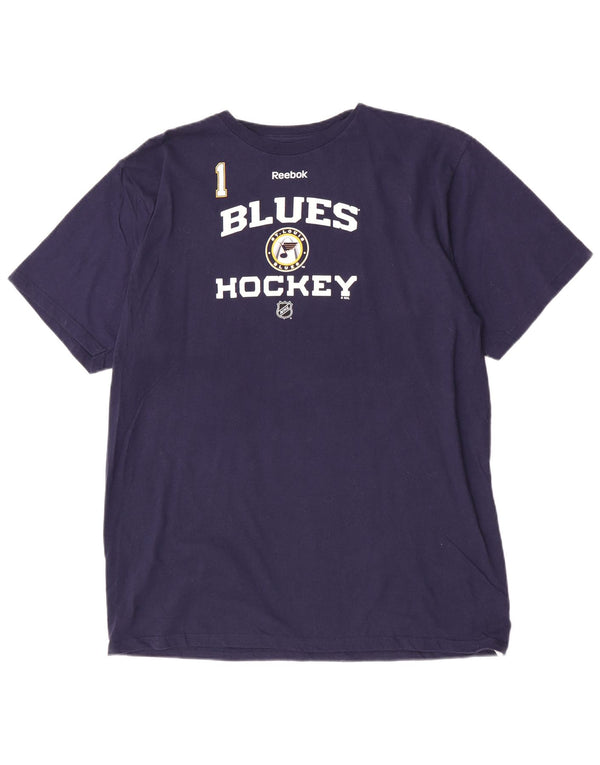 Reebok St. Louis Blues - Camiseta gráfica para hombre, talla XL, algodón azul marino