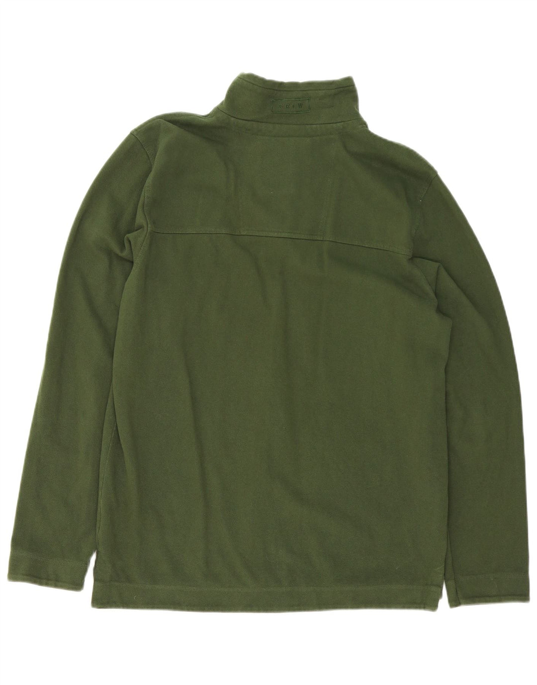 Crew Clothing - Sudadera con cuello y cremallera para hombre, color verde medio, algodón