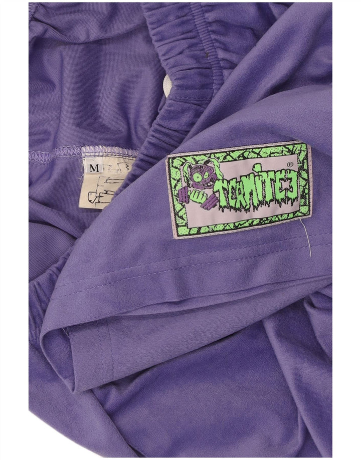 VINTAGE Pantalones cortos deportivos para mujer Reino Unido 12 Triacetato púrpura medio