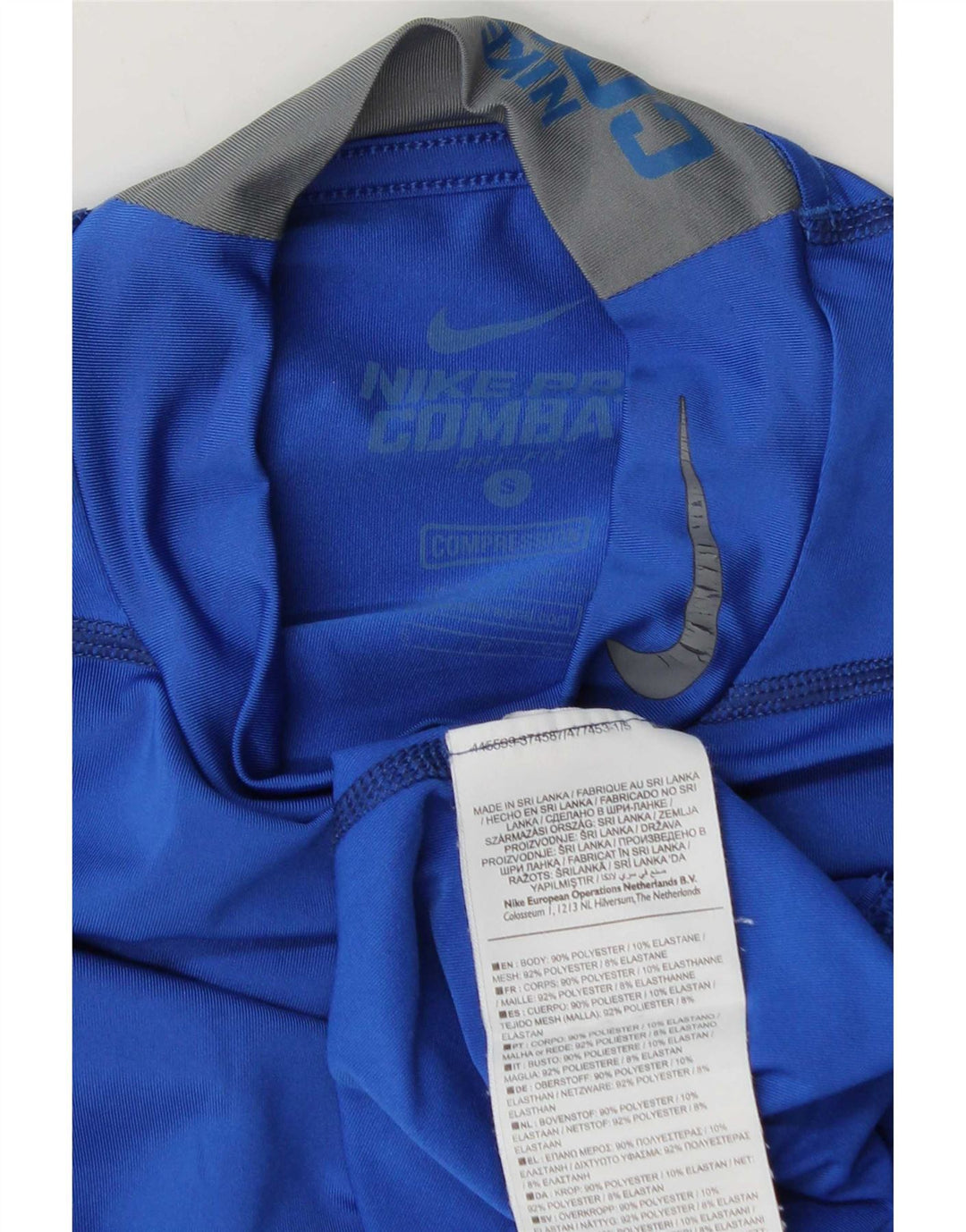 Nike Mens Dri Fit Top manga larga poliéster azul pequeño