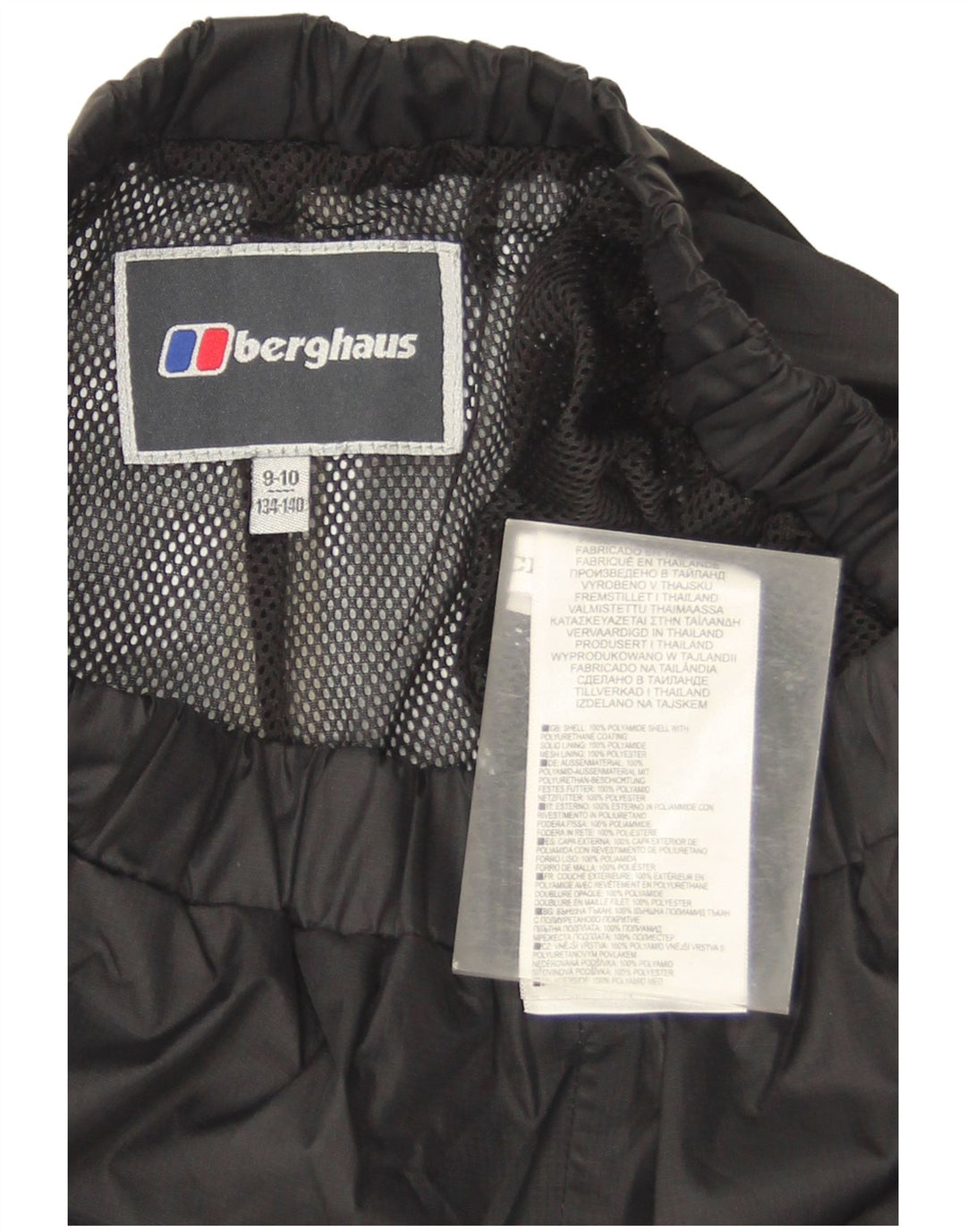 Berghaus Pantalón impermeable para niño 9-10 años Poliamida negro
