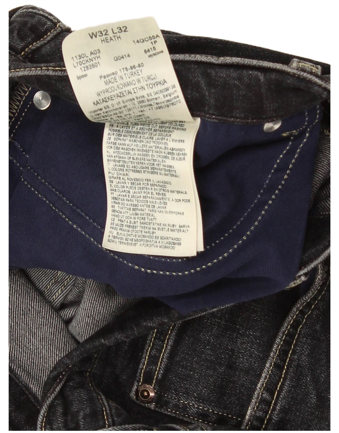 Lee Jeans Heath Slim para Hombre W32 L32 Algodón Negro
