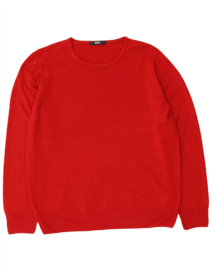 Marks & Spencer Suéter tipo jersey con cuello redondo para mujer UK 40 Acrílico rojo mediano