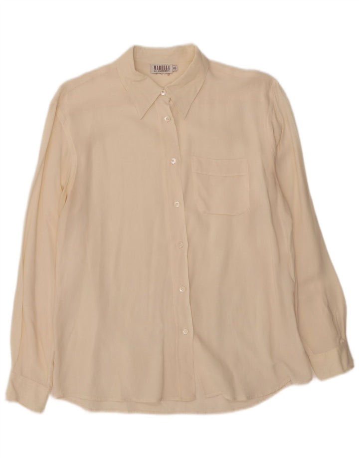 Camisa Marella Mujer IT 46 Grande Seda Beige